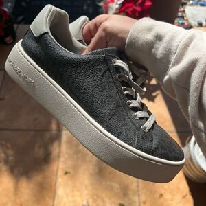 Michael Kors Charcoal and Cream Casual Sneakers